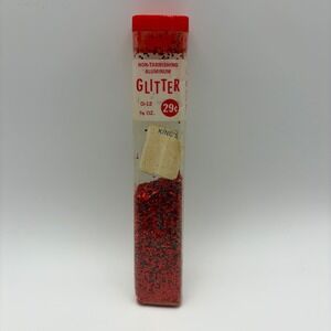 Vintage Red Glitter Star Band Co Inc Non Tarnishing Aluminum Glitter 7/8 Oz